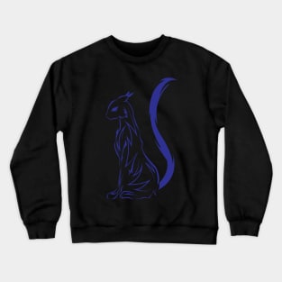 blue tribal cat tattoo Crewneck Sweatshirt